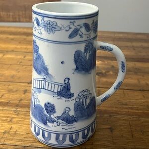 Chinese Blue & White Porcelain Beer Stein